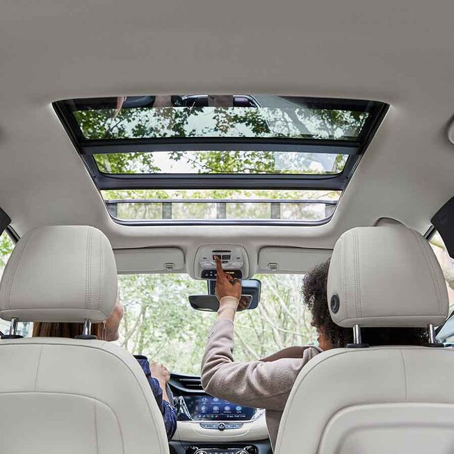 Sunroof view from inside the 2022 Buick Encore GX ST.