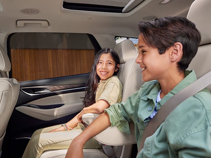 2024 Buick Enclave Sport Touring second row of interior seating.
