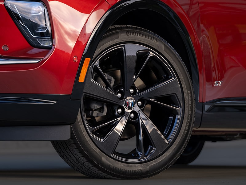 Close-up View of the sleek wheels on the 2025 Buick Envision ST Sporty Compact SUV.