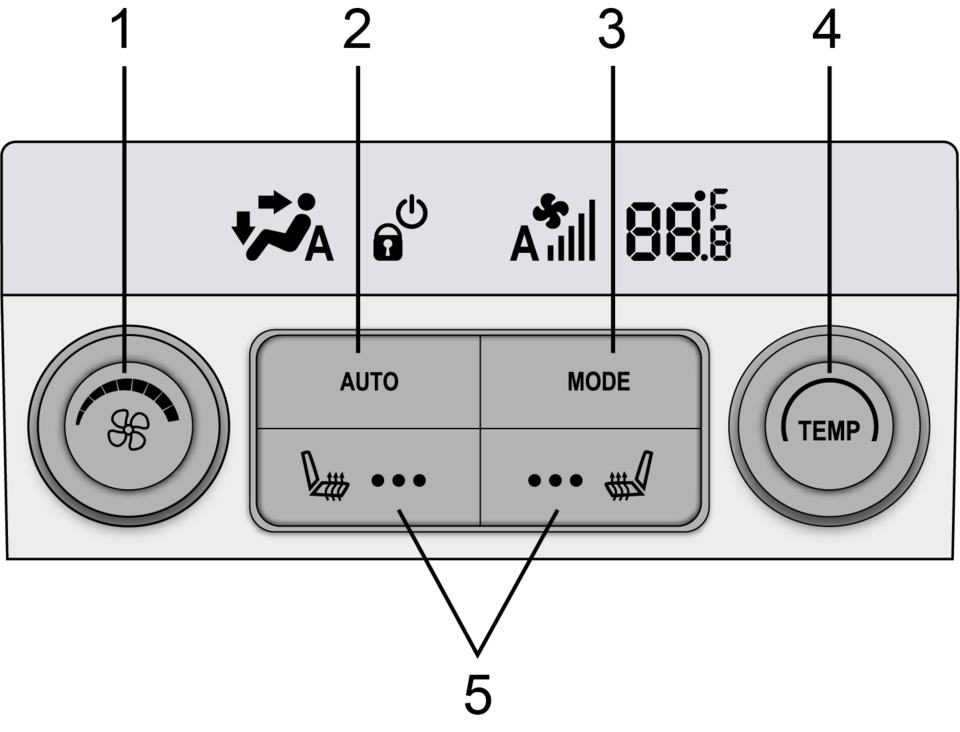Rear automatic climate controls diagram.