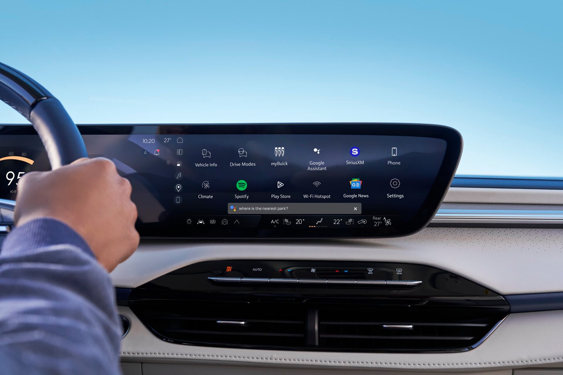 Google being displayed on the infotainment screen of an OnStar-subscribed Buick vehicle.