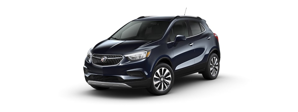 Buick Encore 2022 en Bleu lunaire foncé métallisé. 