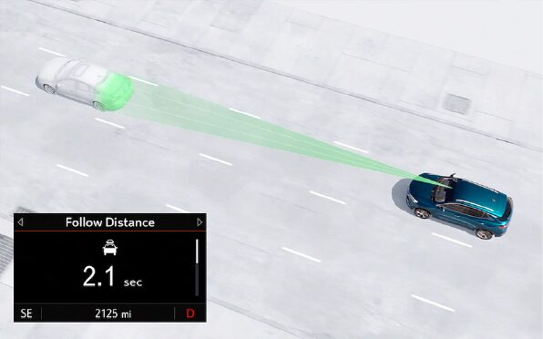 L’Envision 2023 doté de l’indicateur de distance avec le véhicule qui précède.