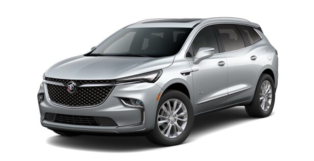 2022 Buick Enclave Avenir mid-size SUV in Satin Steel Metallic Colour.