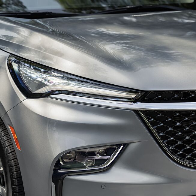 2023 Buick Enclave Avenir mid-size SUV front headlamps.