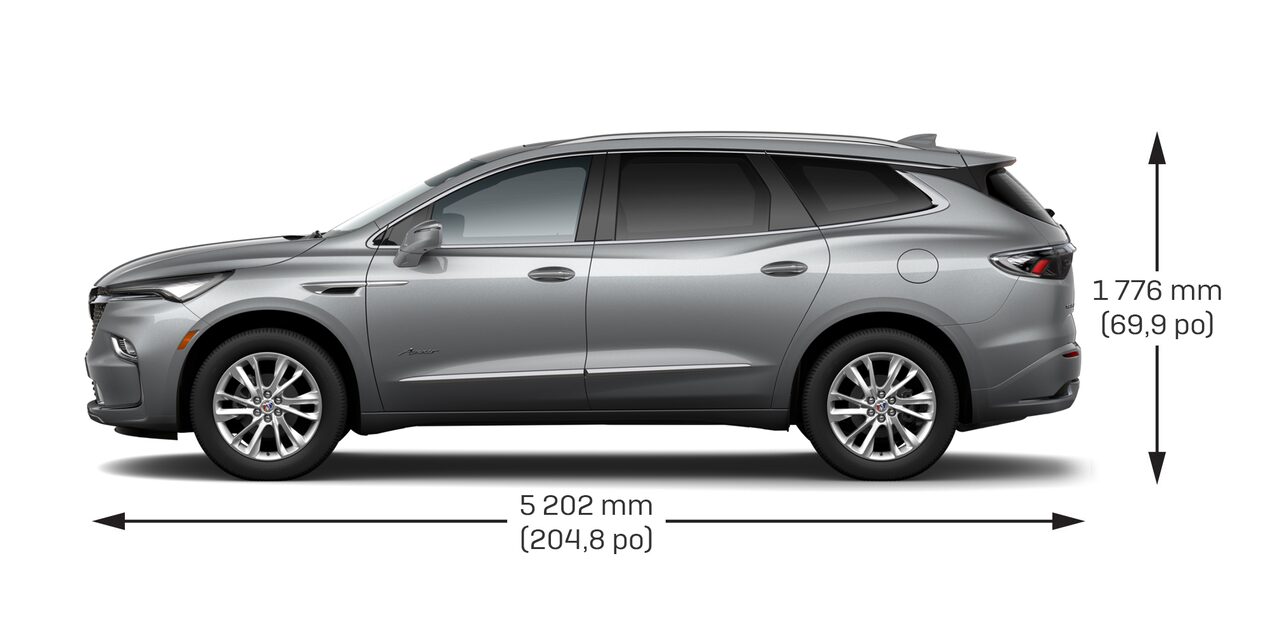 Dimensions exactes du Buick Enclave Avenir 2024.
