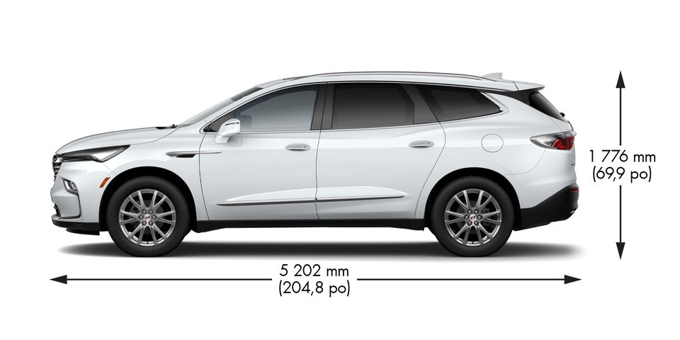Dimensions exactes du Buick Enclave 2024.