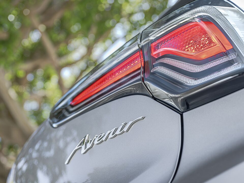 Close-up view of the LED taillamps of the 2024 Encore GX Avenir.