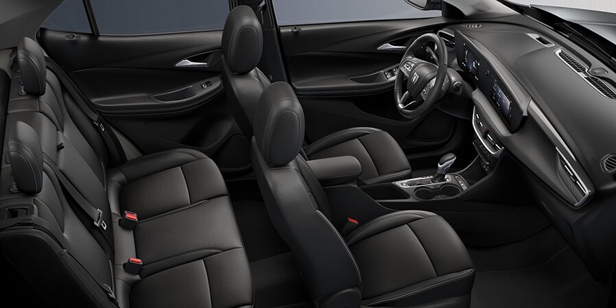 2024 Buick Encore GX Avenir interior seats in Ebony with Ebony Accents top view.