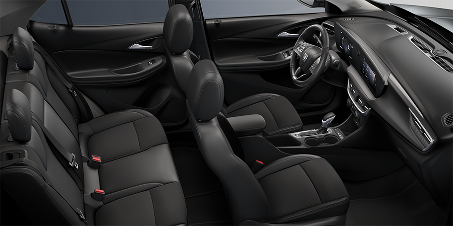 2024 Buick Encore GX Preferred interior seats in Ebony with Ebony Accents top view.