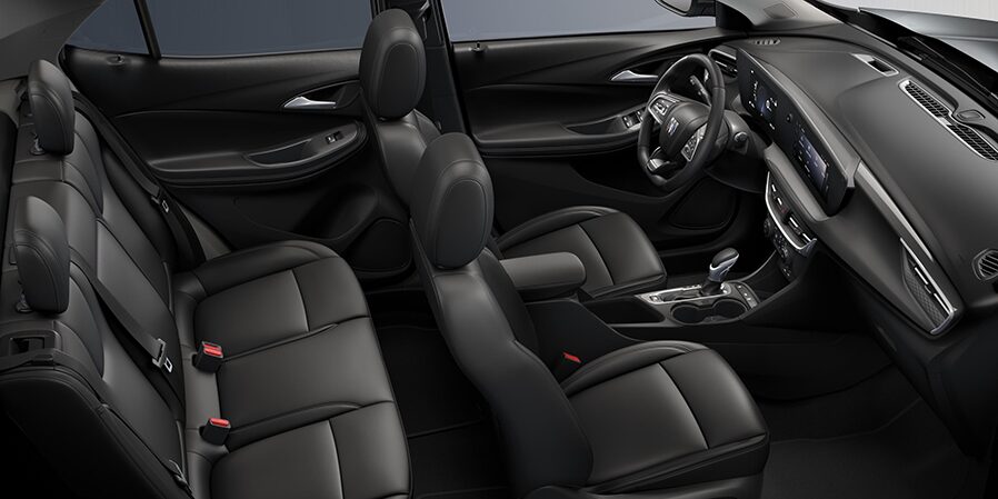 2024 Buick Encore GX ST interior seats in Ebony with Ebony Accents top view.