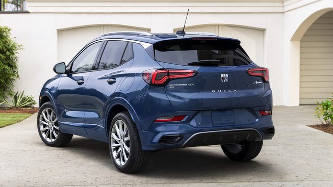 Rear profile view of the 2024 Buick Encore GX Avenir.