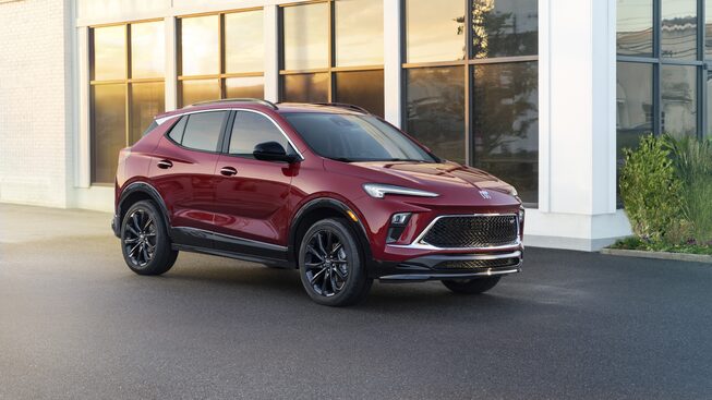 Front right profile view of the 2024 Encore GX ST.