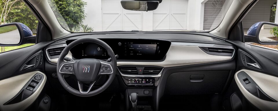 Front interior of the 2024 Buick Encore GX Avenir.