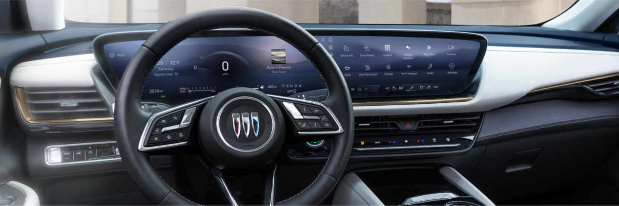 2024 Envision Avenir front interior featuring the steering wheel.