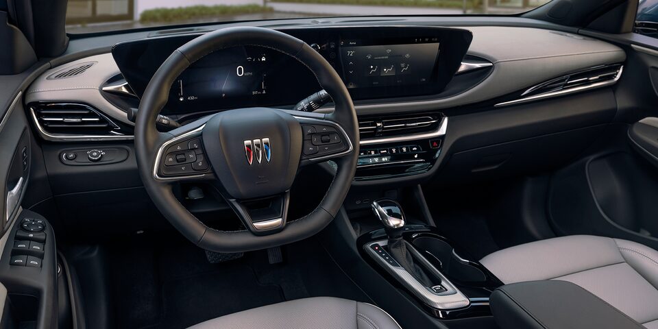 2024 Buick Envista front interior featuring the steering wheel.
