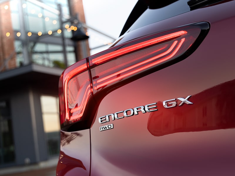 Close up view of the taillamps on the 2025 Buick Encore GX ST.
