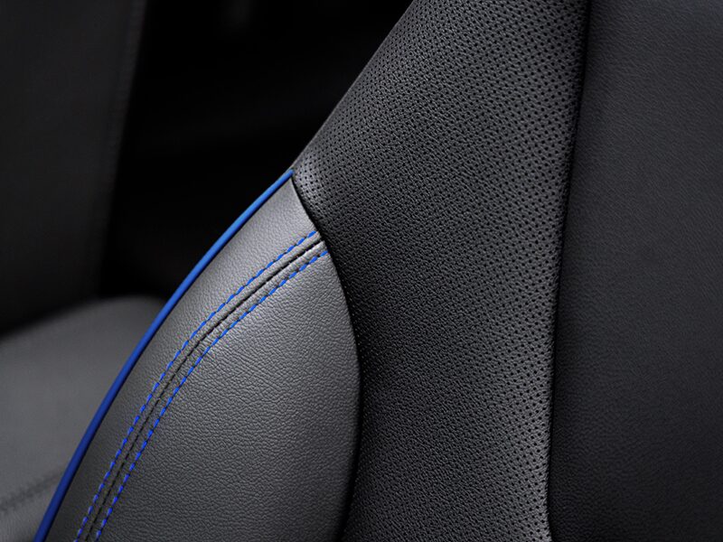 Close up view of the stitching on the 2025 Buick Encore GX ST.