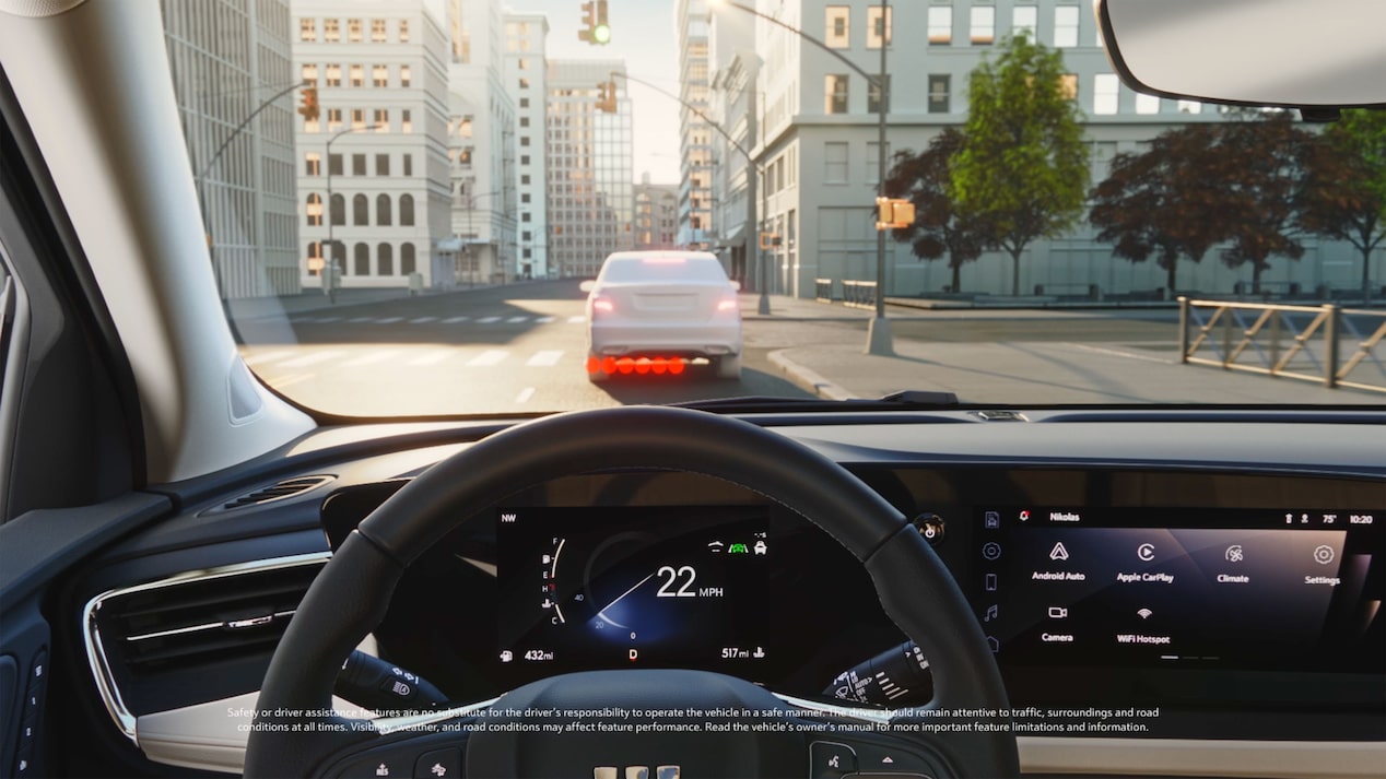Illustration of the Forward Collision Alert on the 2025 Buick Encore GX ST.