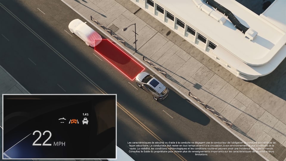 Buick Encore GX 2025 : Indicateur de distance avec le véhicule qui précède.