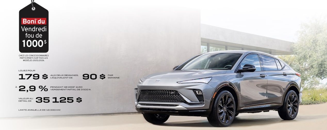 Le Buick Envista 2025 stationné à l’extérieur.