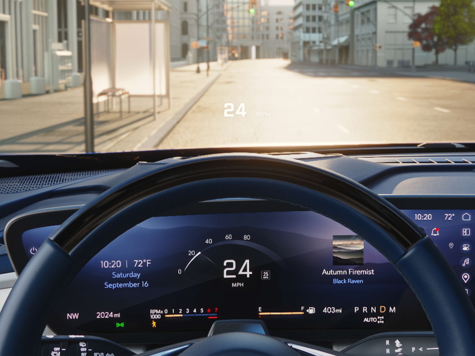 Close-up of the Heads-Up Display of the 2026 Buick Enclave Avenir.