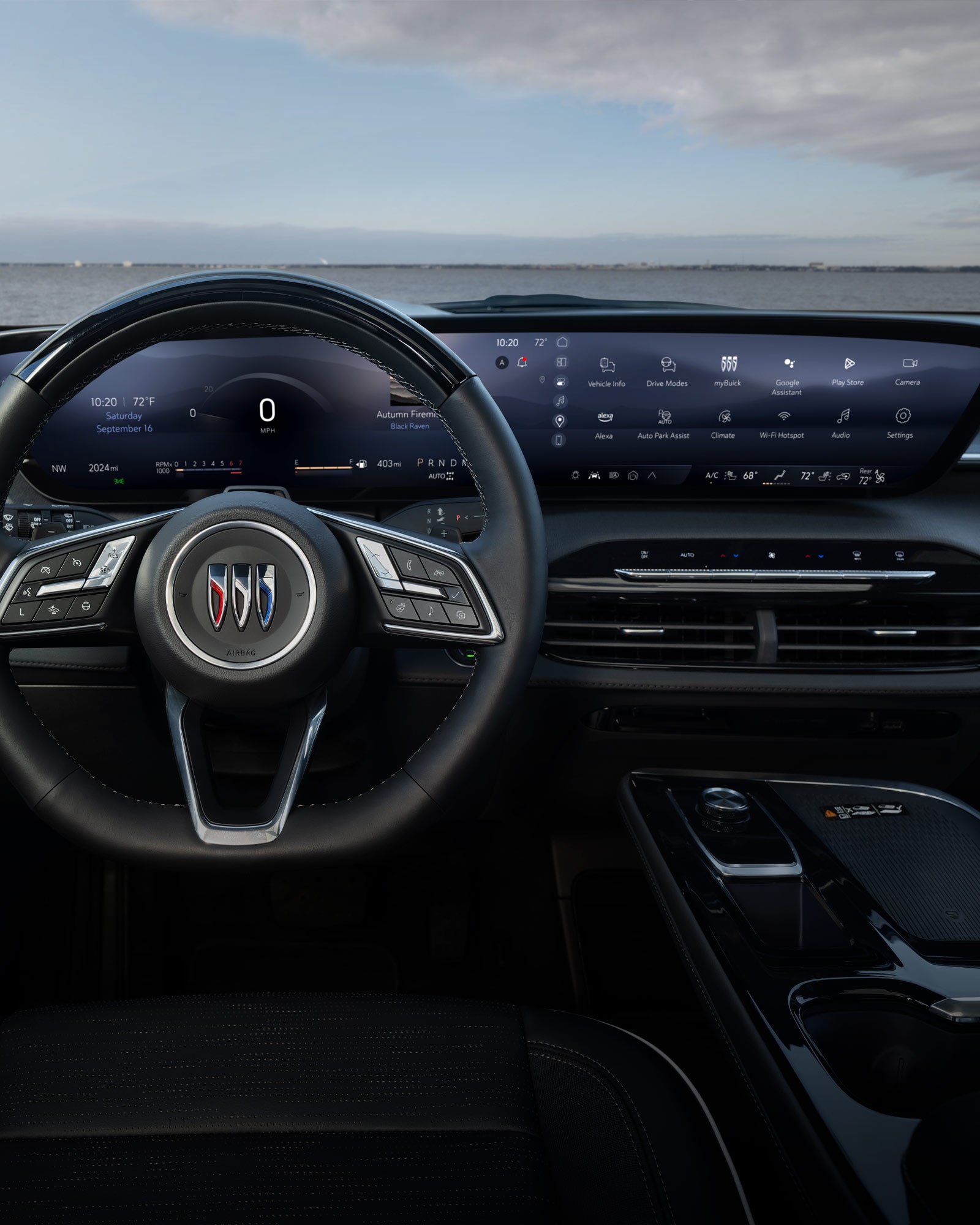 Driver's view of the interiors of the 2026 Enclave ST.