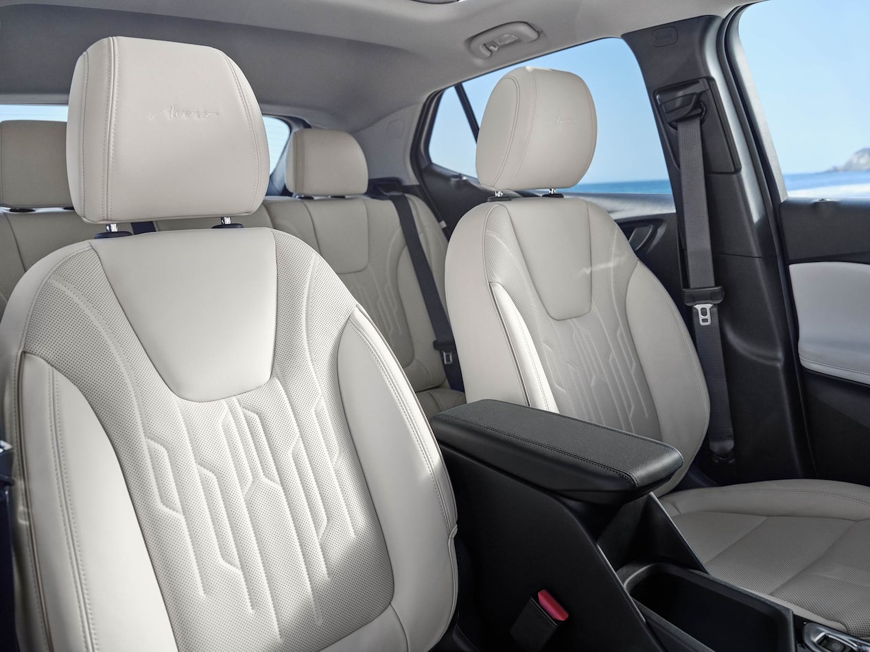Interior View From the Passenger Side Door of the Buick 2026 Encore GX Avenir Luxury SUV's Front Row Seats