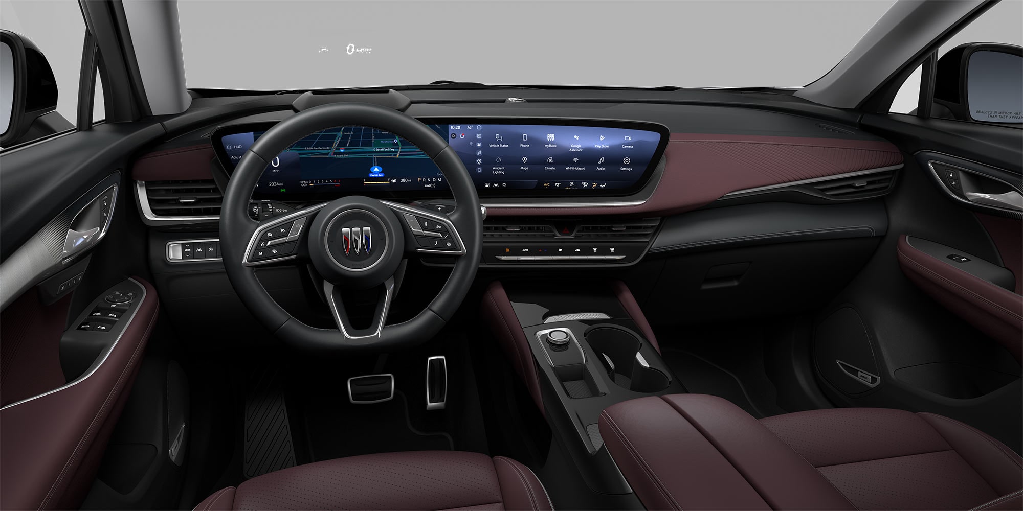 Interior View of the 2026 Buick Envision ST Compact SUV with Ebony seats and interior accents