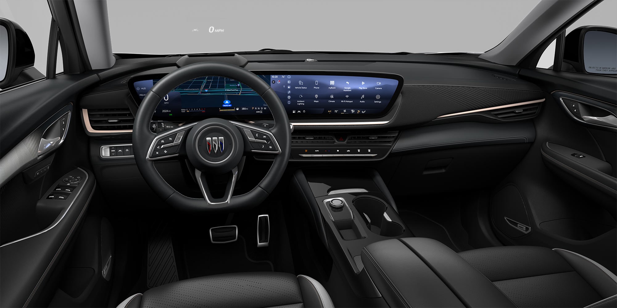 Interior View of the 2026 Buick Envision ST Compact SUV with Ebony seats and Cool Gray and Ebony interior accents