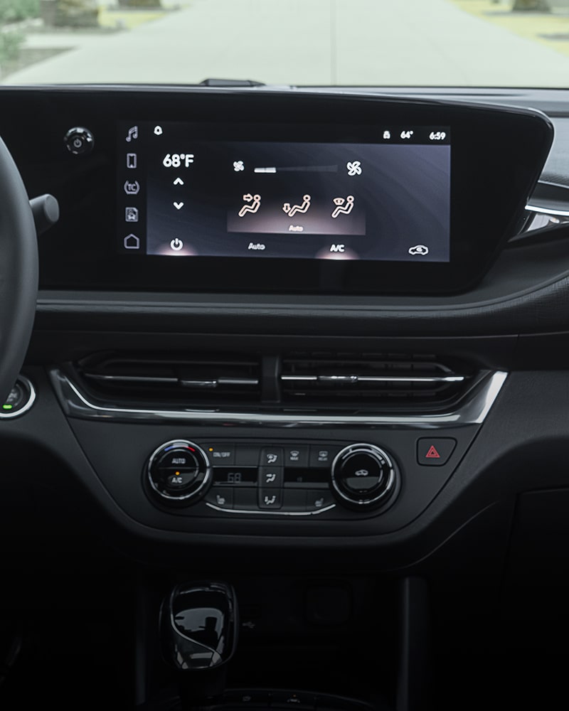 Le volant et le système d’infodivertissement du Buick Envista 2026.