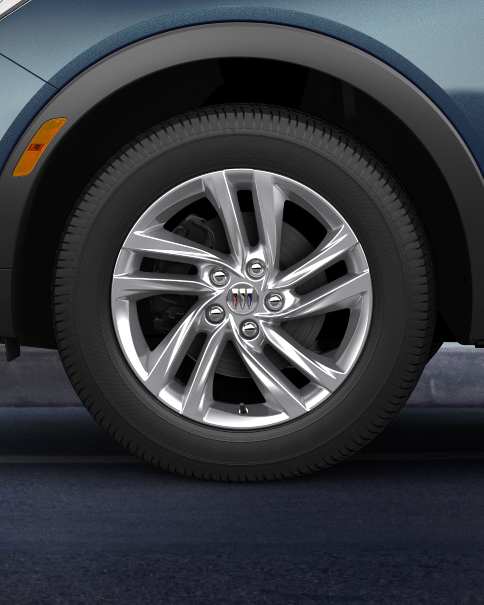 Close up view of the wheels of the 2026 Buick Envista.