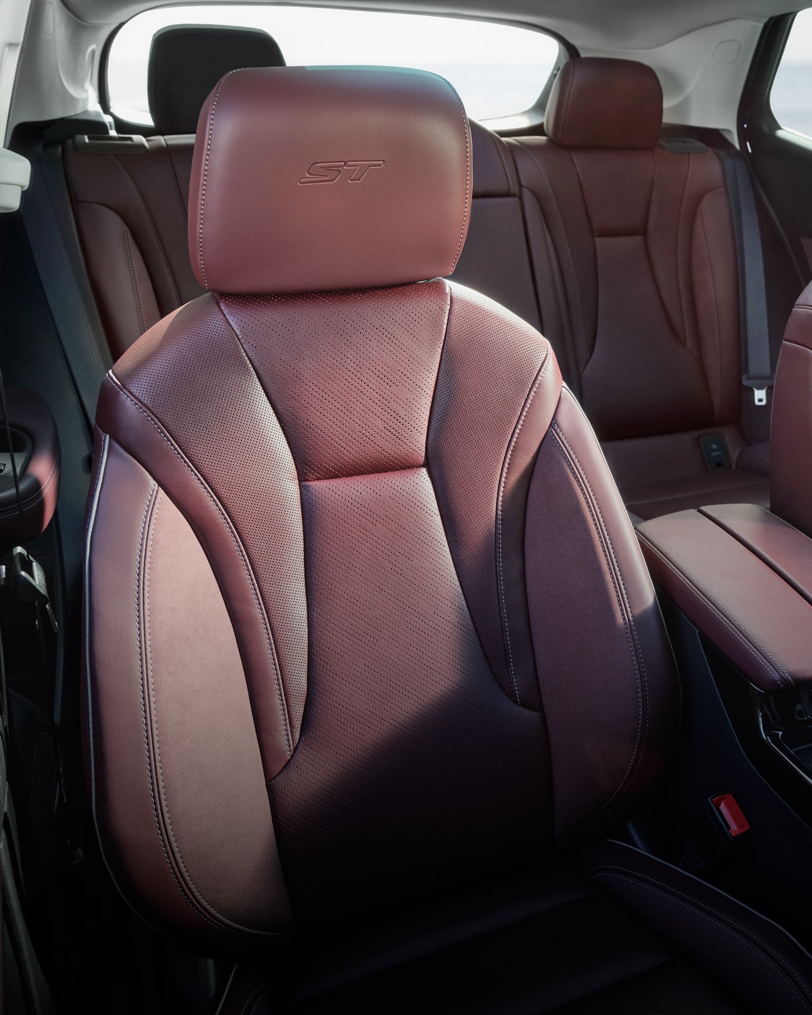 Interior View of the Perforated Front Leather-appointed Seats in the 2026 Buick Envision ST Sporty Compact SUV.