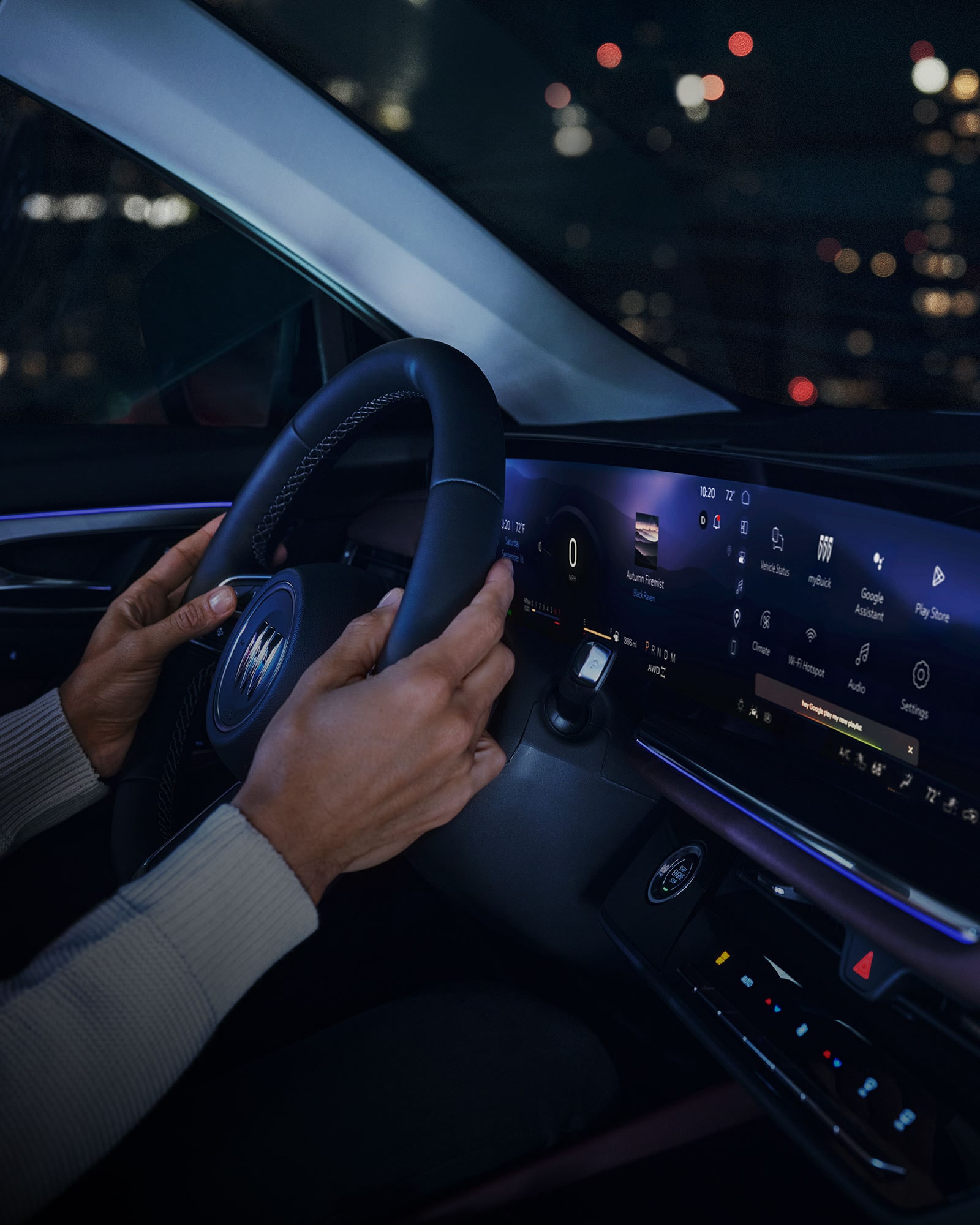 Close-up of the Ultrawide 30 Inch Diagonal Screen Displaying the QuietTuning Technology in the 2026 Buick Envision.
