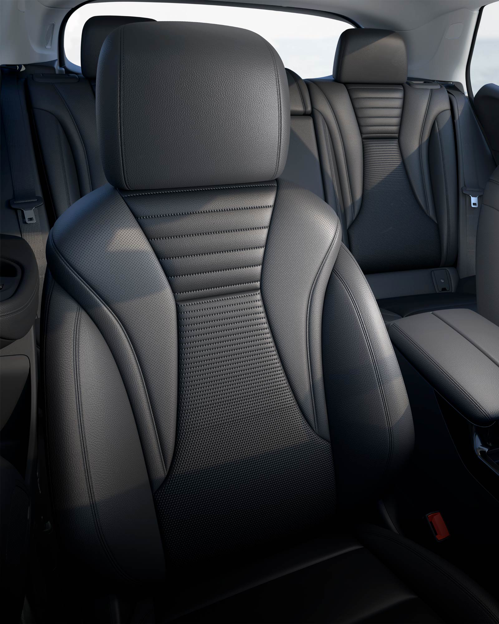 Interior View of the Perforated Front Leather-Appointed Seats in the 2026 Buick Envision Preferred 5 Passenger SUV.