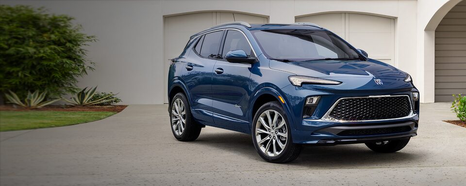 Front right profile view of the 2024 Encore GX Avenir. 