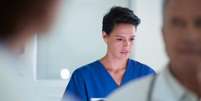 A healthcare worker eligible for GM's Heroes Program.