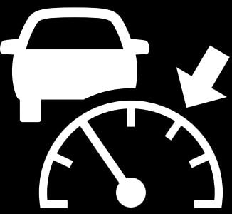 Icône de régulateur de vitesse adaptatif activé.