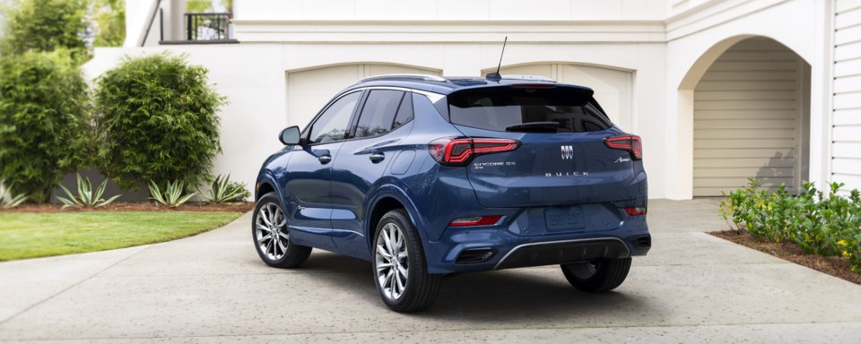 Rear profile view of the 2024 Buick Encore GX Avenir.