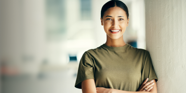 A smiling Canadian Forces personnel eligible for Buick's Canadian Forces Bonus Program.