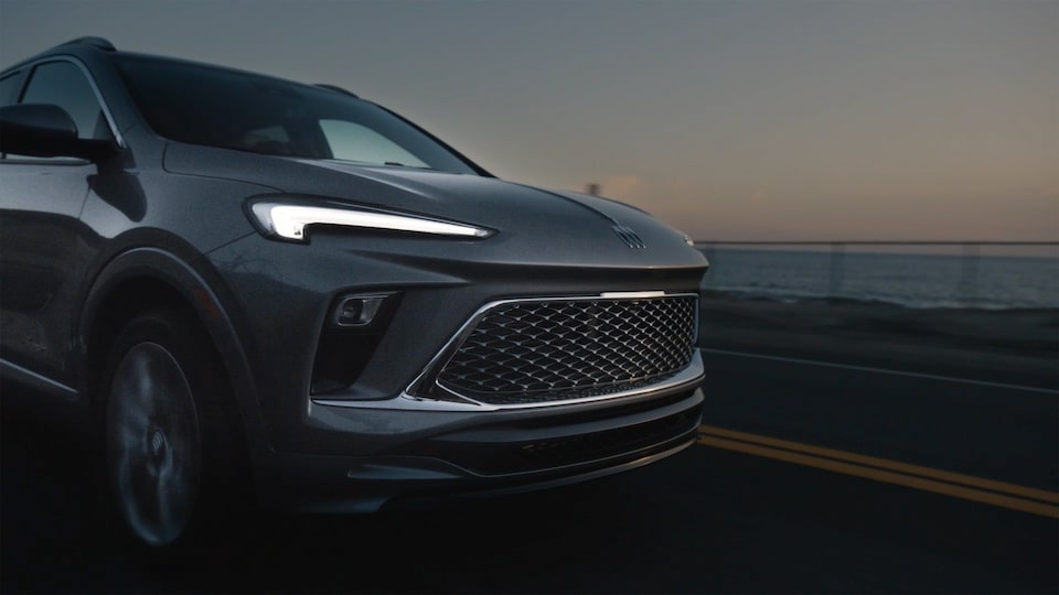 Close up view of the front exteriors of the 2026 Buick Encore GX.