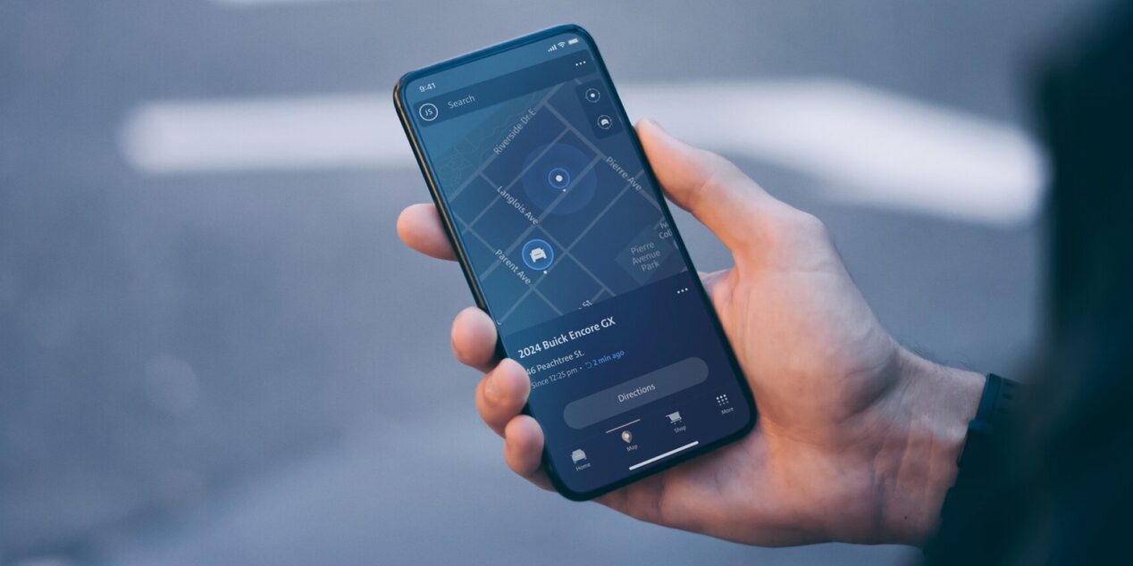 Close-up of a Smartphone Displaying the myBuick App