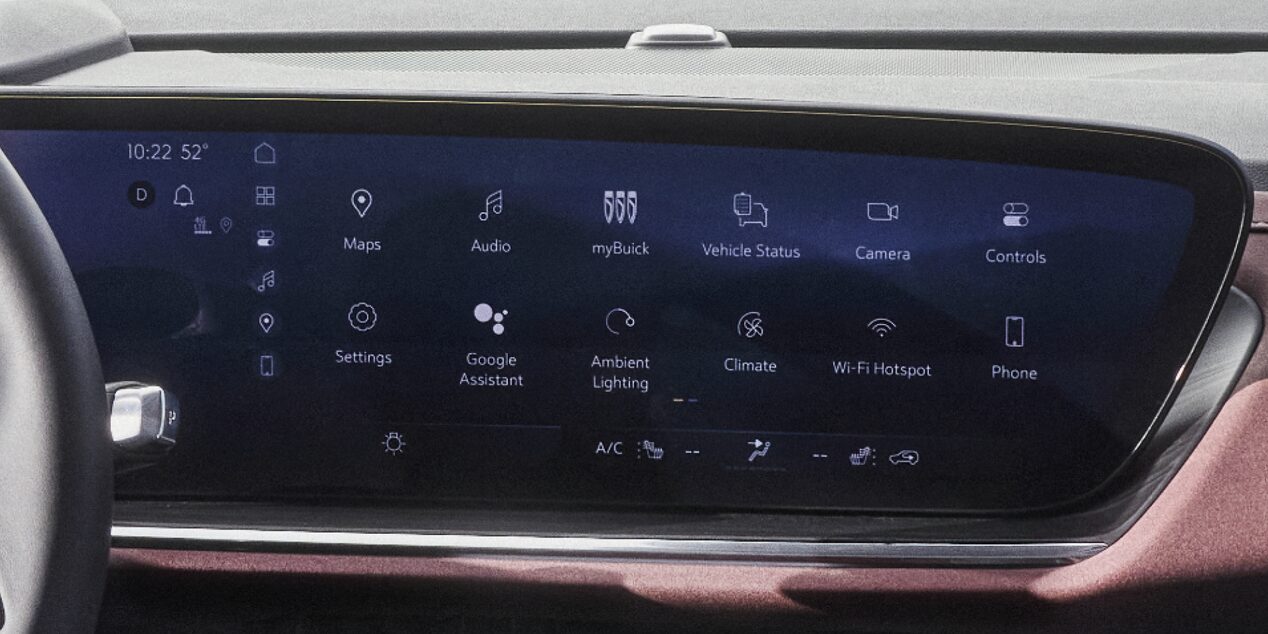 Close-up of a Buick Infotainment Screen Displaying Apps