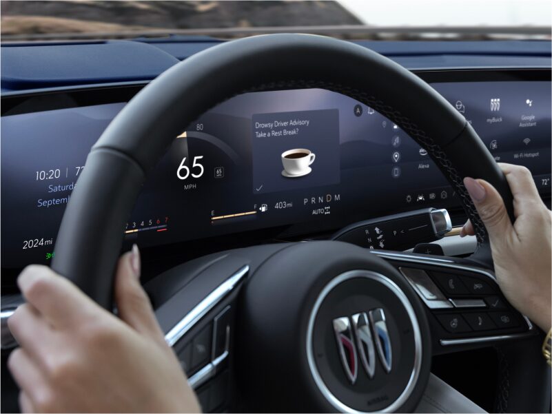 Close-up of a Woman's Hands on the Buick Steering Wheel