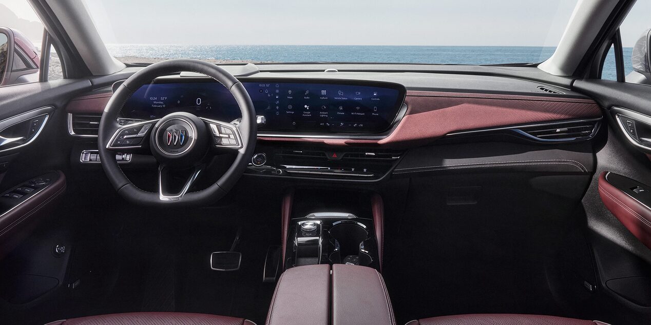 The Wide Digital Display in a Buick Vehicle's Dashboard Shows the myBuick App Icon and Other Features
