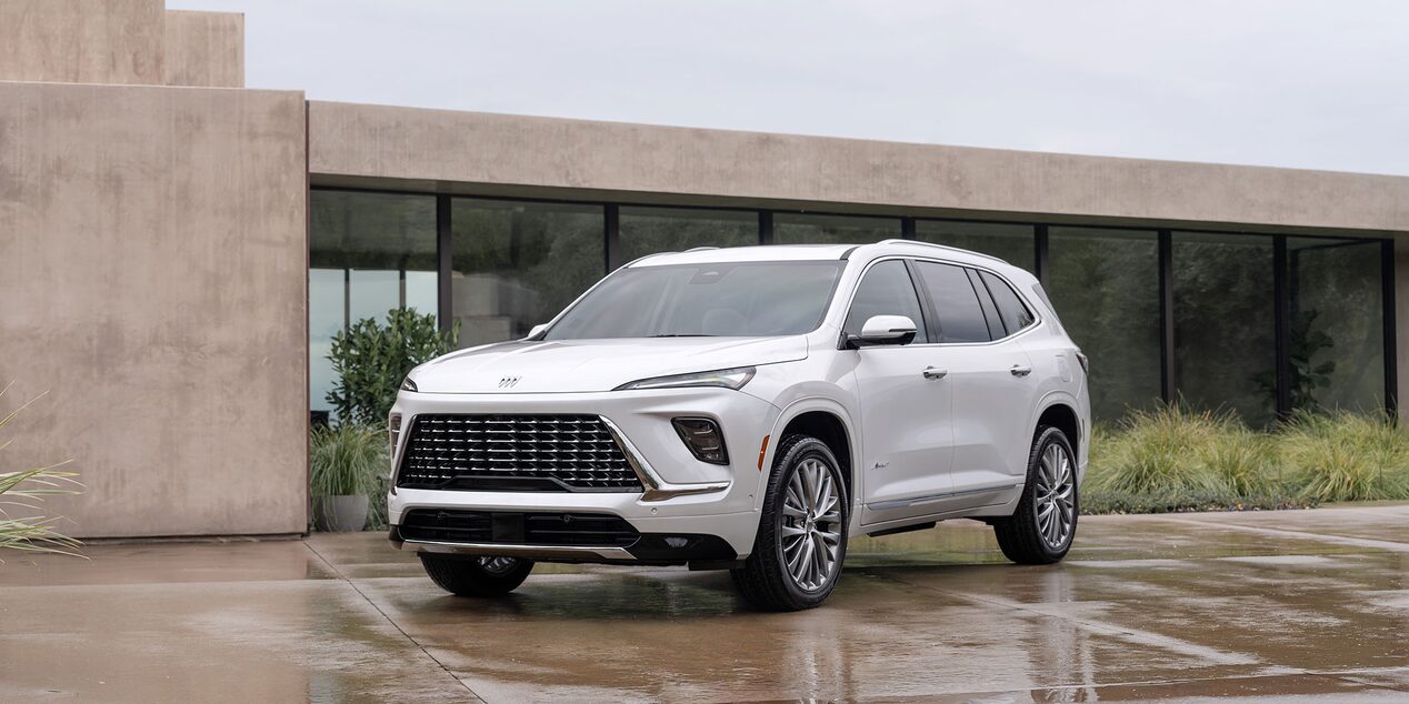 The Buick Enclave Parked in the Driveway of a Modern House