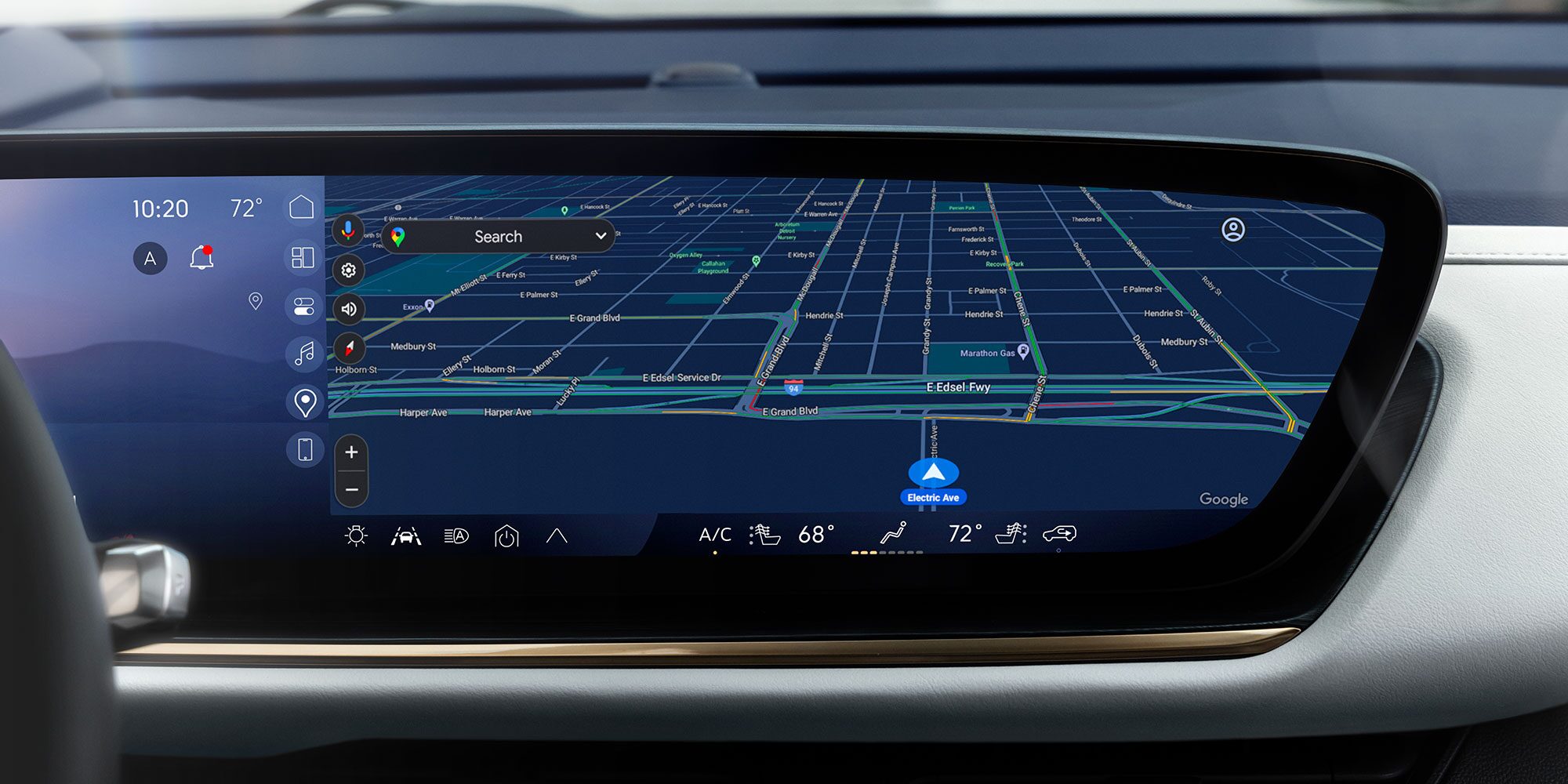 Close-up View of the Buick Infotainment System Displaying the Maps App