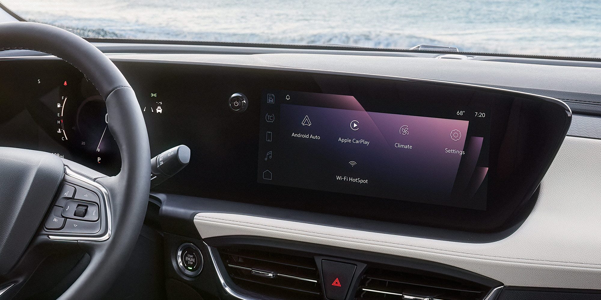 Close-up Interior View of the Infotainment System in the Buick SUV Preferred Trim