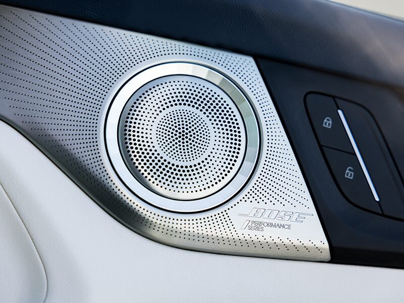 Close-up of the Bose Audio System in the Buick Enclave