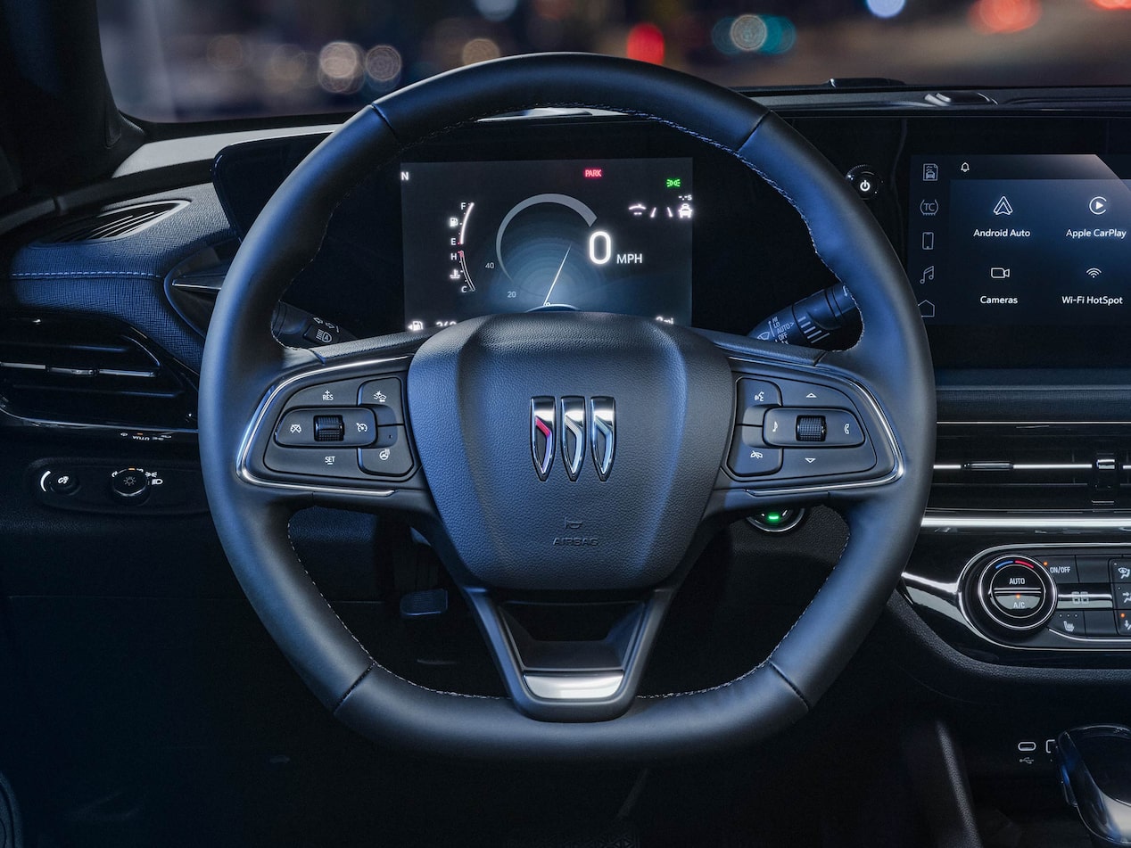 Close-up of the Buick Steering Wheel